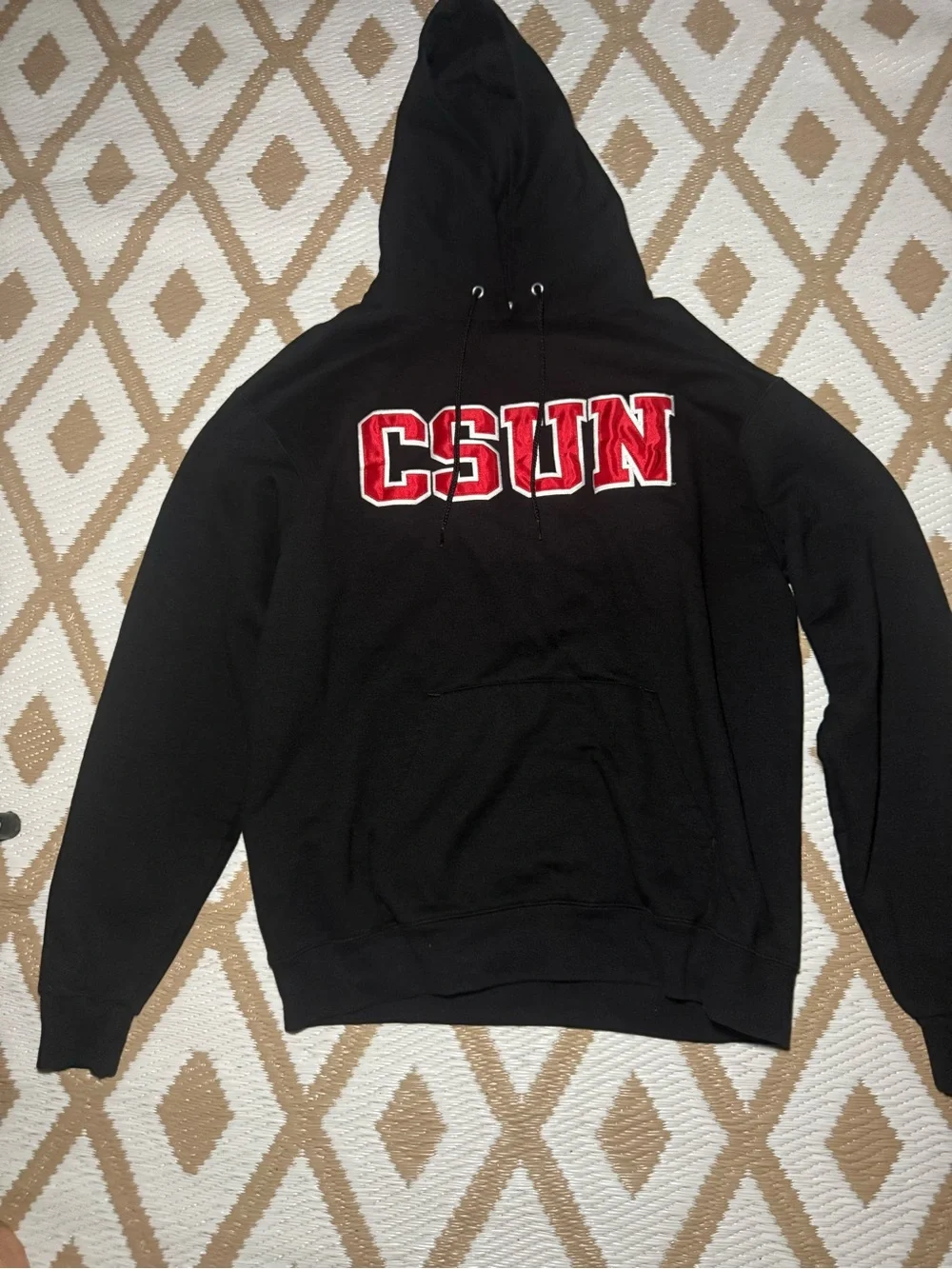 Champion Authentic Athleticwear Men's Black CSUN Logo Pullover Hoodie Fleece L